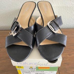 Natural Soul sandals, size 7, black